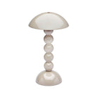 Cappuccino bobbin-shaped LED table lamp with a high-gloss lacquer finish against a white background.