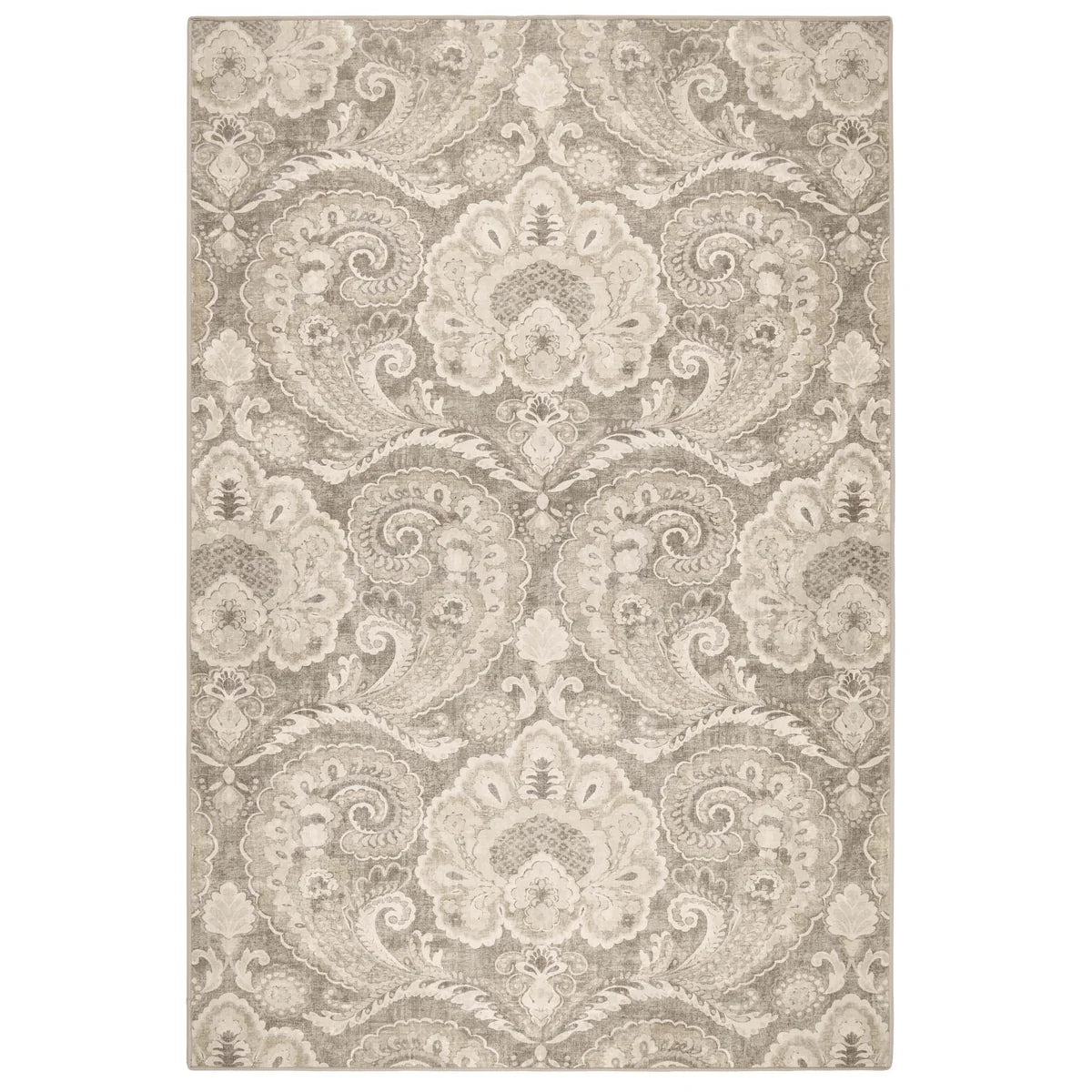 Eco-Washable Paisley Tapestry Linen Rug | Angela Reed