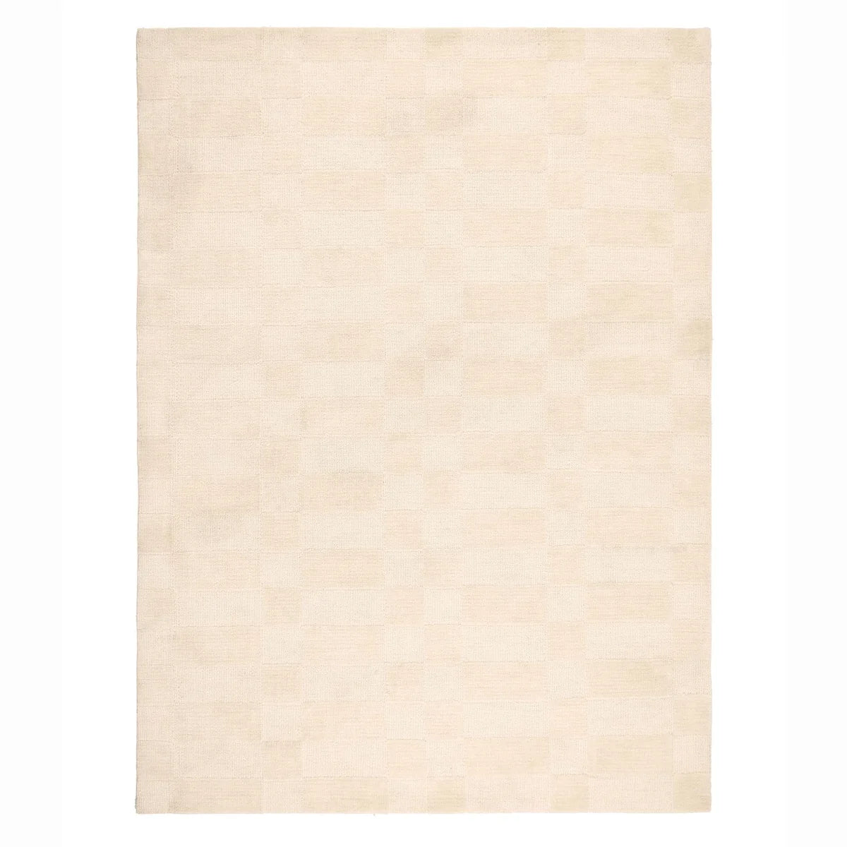 Overhead view of the Soho Ivory Rug showing the subtle two-tone offset stripe pattern.