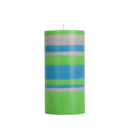 Striped Grass, Nanking Blue & Willow Pillar Candle, Large 15cm