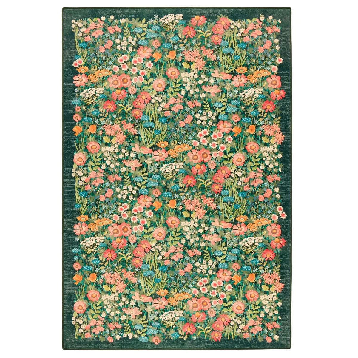 Woodblock Paisley Rust Washable Rug | Angela Reed