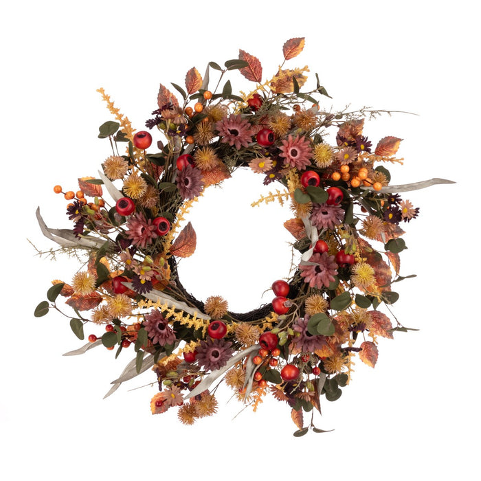 Autumn Daisy and Berry Wreath