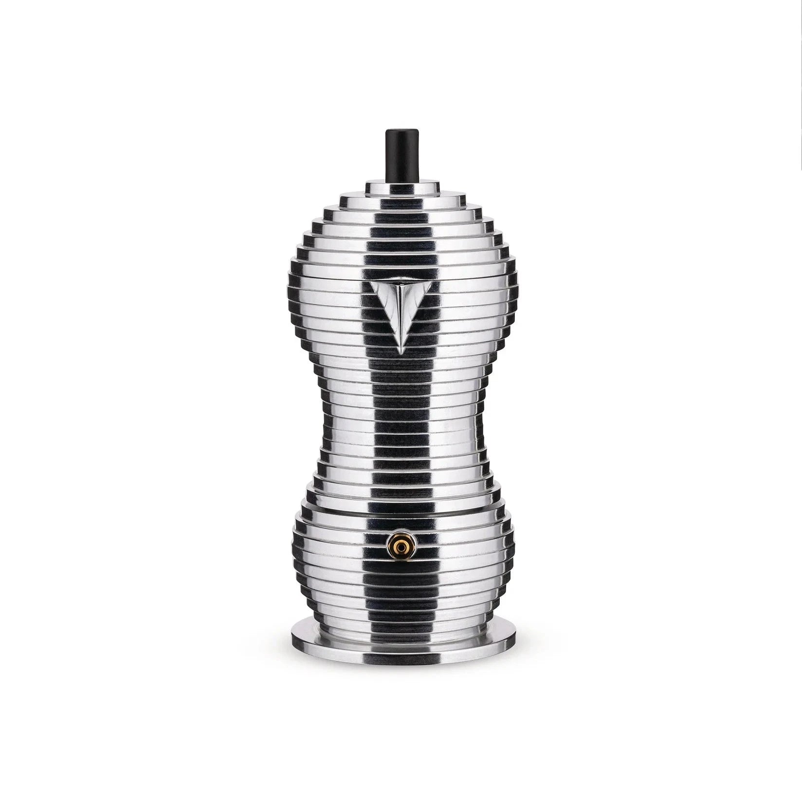 Alessi Stainless Pulcina Espresso Coffee Maker, 3 Cup with Black Handle