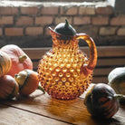 Amber Glass Hobnail Jug