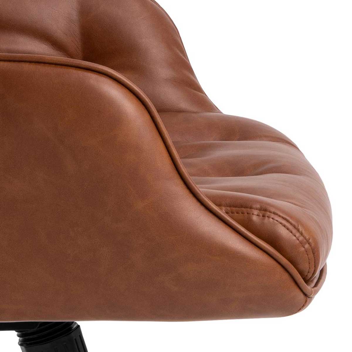 Anderson Desk Chair Tan Faux Leather,Beige Fabric
