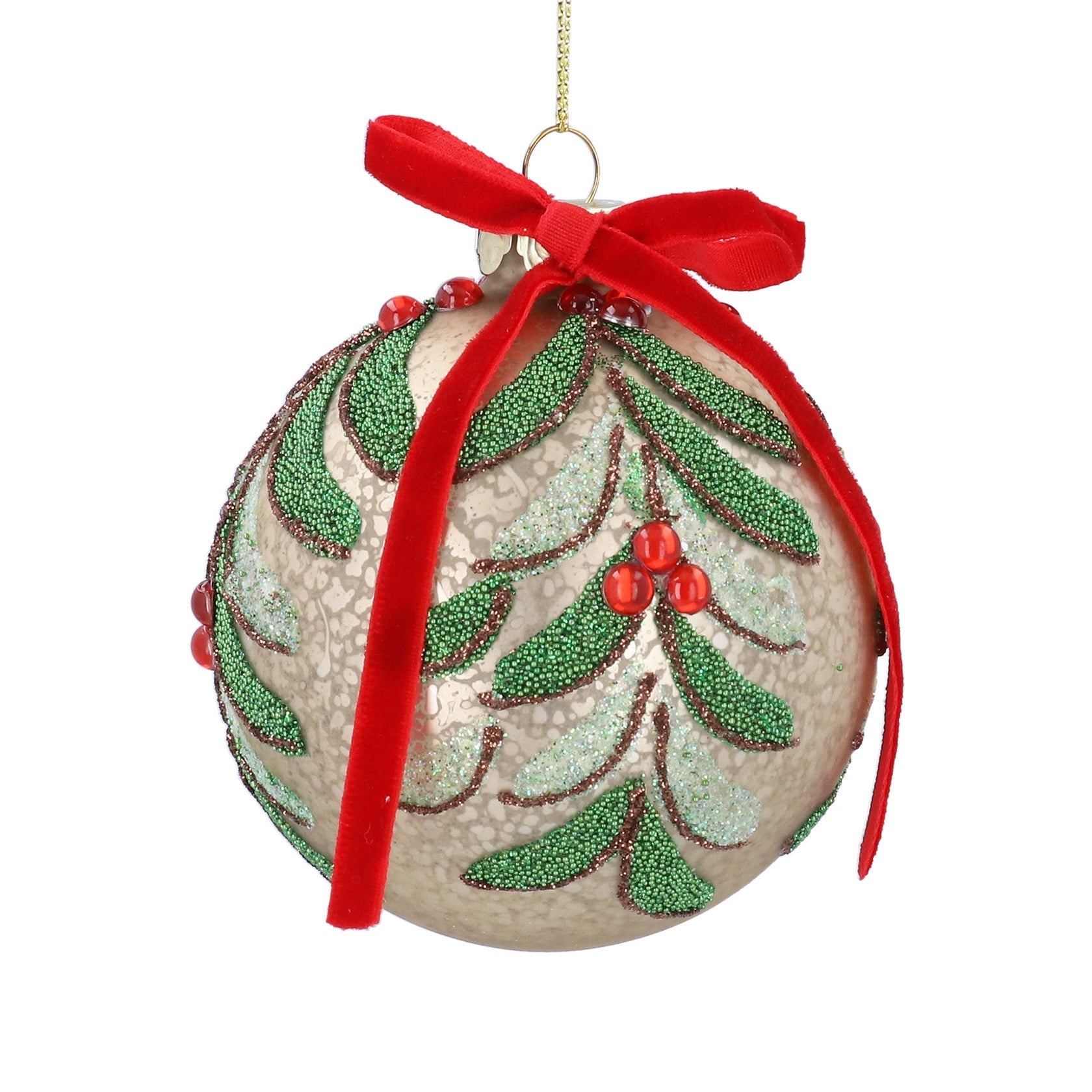 Antique Gold and Vine Bauble - Angela Reed - Christmas Decorations