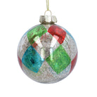Antique Silver Multi Check Bauble - Angela Reed - Christmas Decorations
