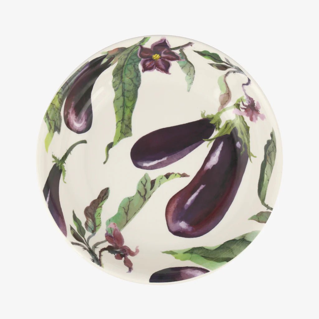 Aubergine and Flowers Medium Pasta Bowl