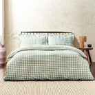 Barton Check Reversible Duvet Cover Set, Forest Superking(6'),Kingsize(5'),Single(3'),Double(4'6")