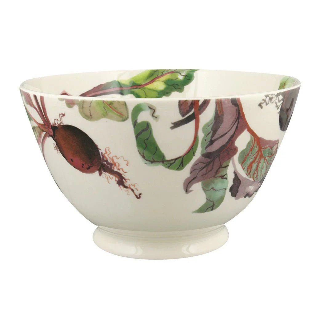Emma Bridgewater Beetroot Large Salad Bowl featuring a hand-painted beetroot motif on white earthenware