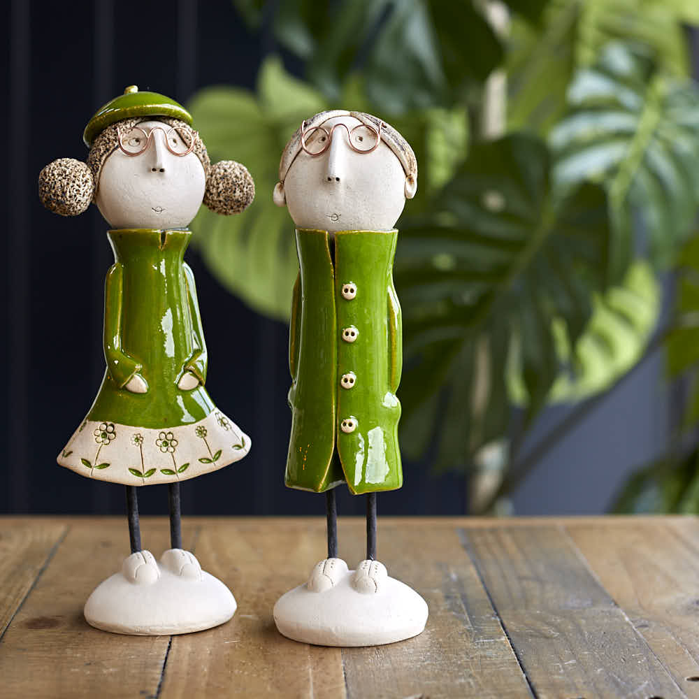 Best Friend Female with Bunches Statue, Green