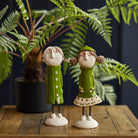 Best Friend Female with Bunches Statue, Green