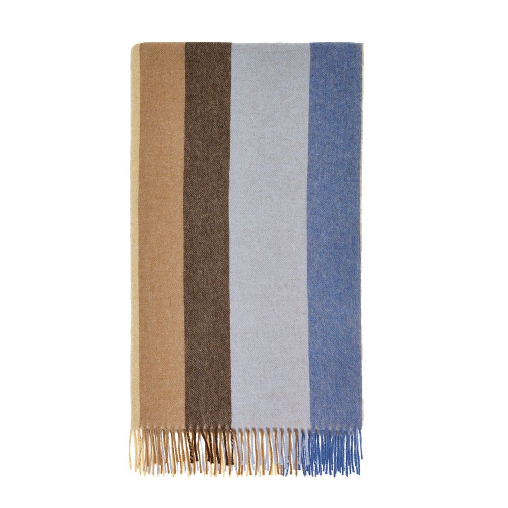 Block Stripe Yellow & Blue Throw by Bronte