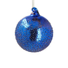 Blue Embossed Glass Bauble - Angela Reed - Christmas Decorations