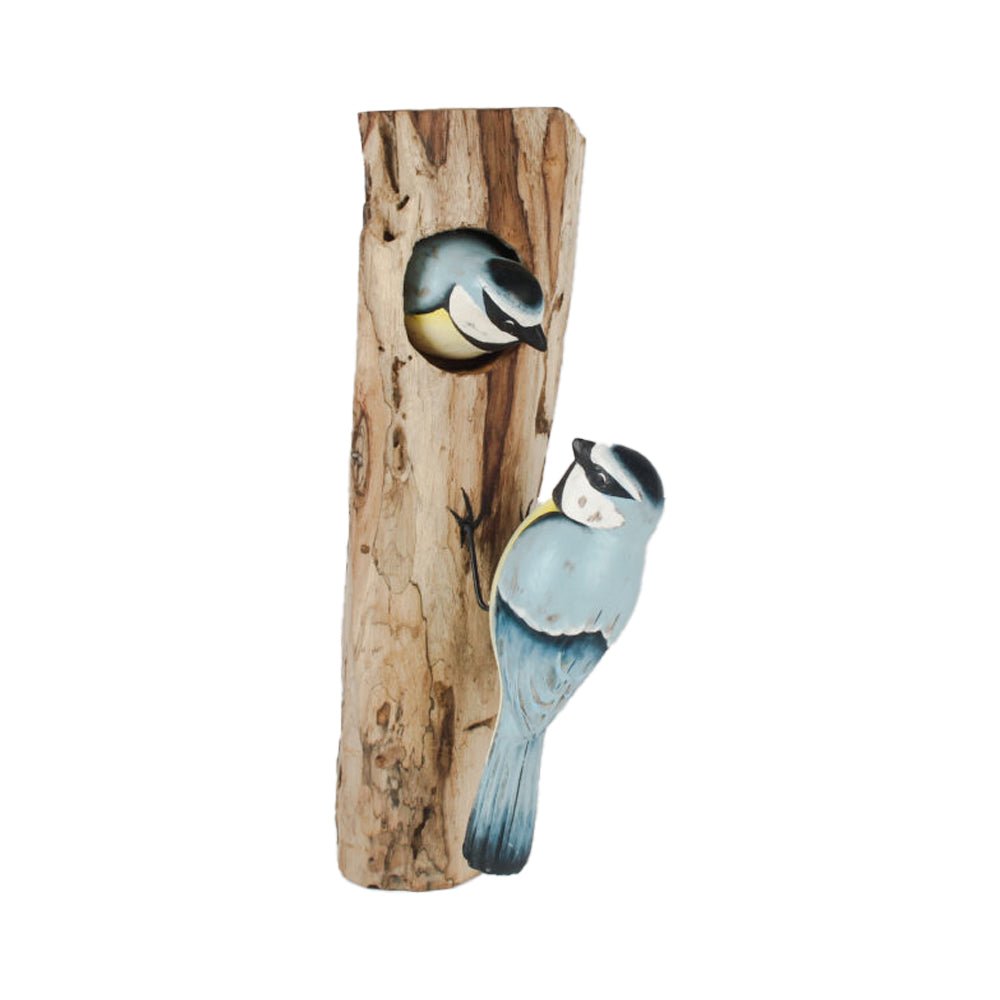 Blue Tit Family Stump