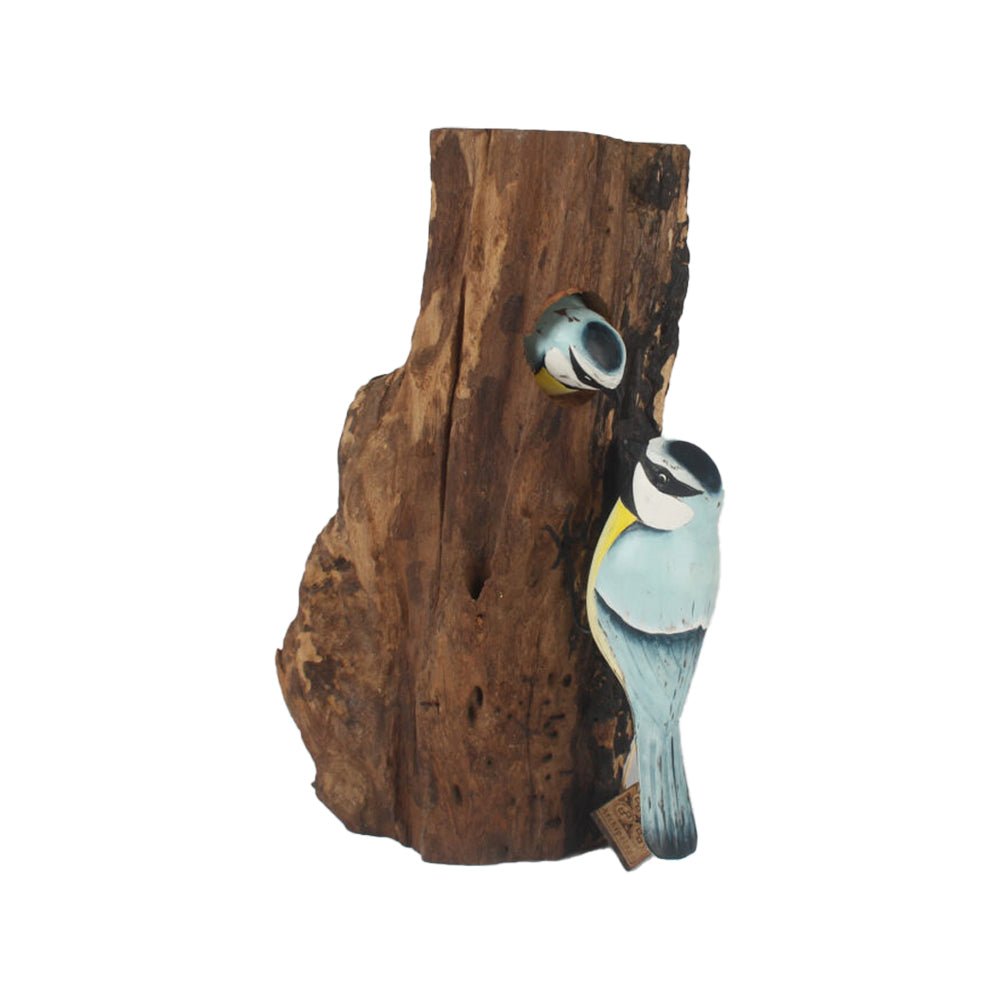 Blue Tit Family Stump
