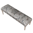 Blue Turkish Rug Pattern Bench