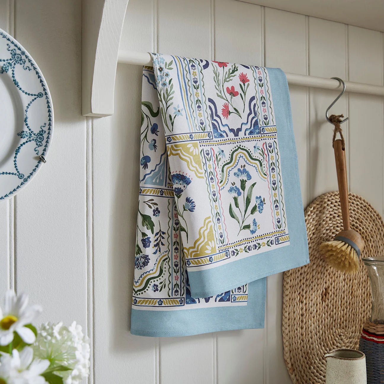 Boho Floral Tea Towel