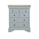 Bordeaux 4+3 Wide Chest Oak,Grey Paint