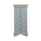 Bordeaux 6 Drawer Tall Chest Oak,Grey Paint
