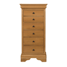 Bordeaux 6 Drawer Tall Chest Oak,Grey Paint