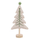 Boucle Tree On Wooden Base, White - Angela Reed - Christmas Decorations