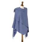 Bronte Merino Mini Ruana Plain Airforce