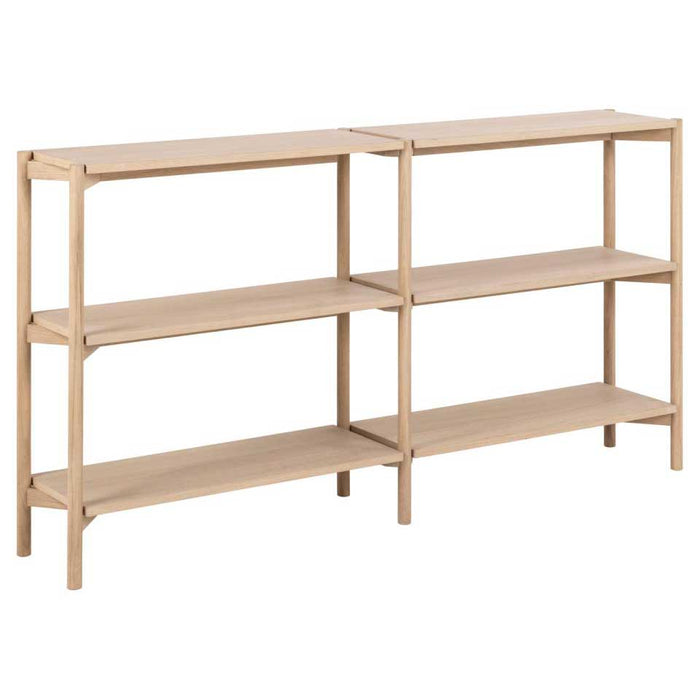 Brussels Bookcase, Low Limed Oak,Oiled Oak