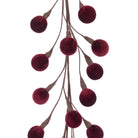 Burgundy Velvet Pom Ball Garland 120cm - Angela Reed - Christmas Decorations
