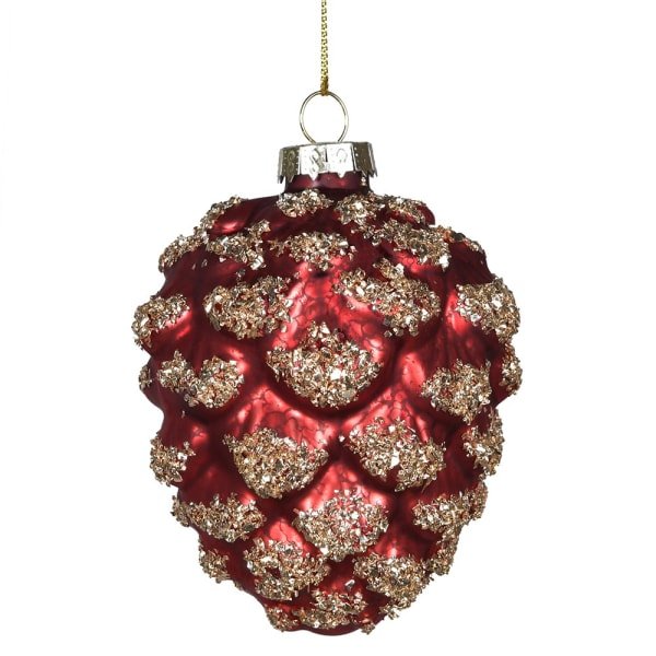 Burnt Umber Glitter Pinecone