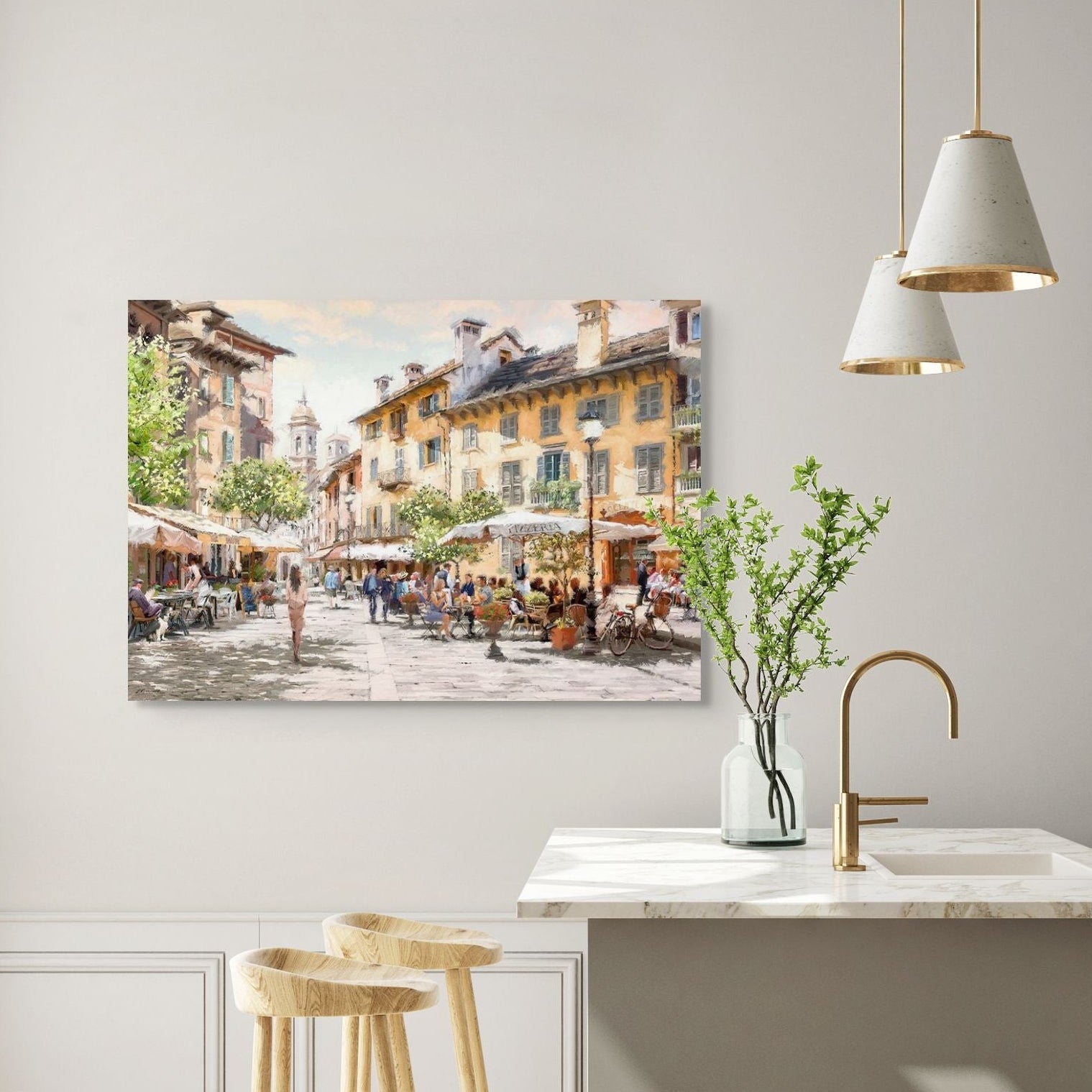 Café Street Promenade Canvas