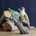 Carved Wooden Green Woodpecker