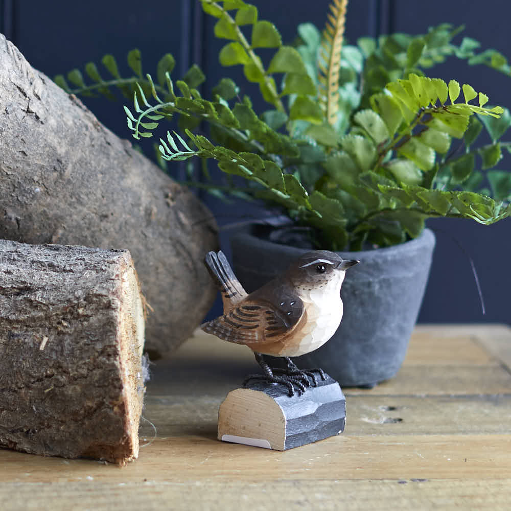 Carved Wooden Wren