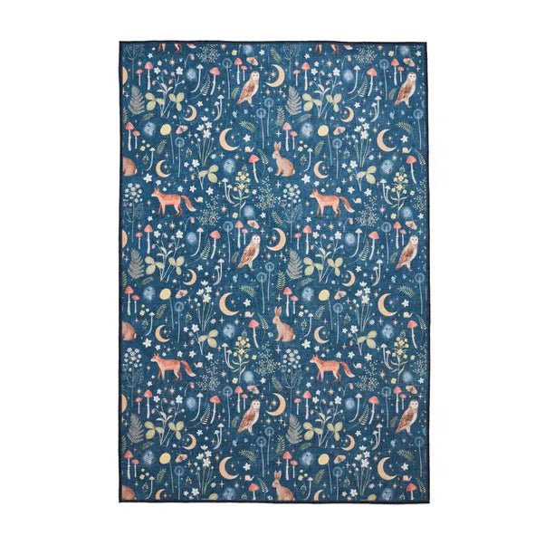 Catherine Lansfield Twilight Animals Rug, Blue 61 x 170cm,76 x 150cm,76 x 230cm,122 x 170cm,152 x 230cm