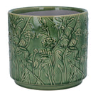 Ceramic Plant Pot, Green Trailing Blooms Large