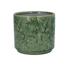 Ceramic Plant Pot, Green Trailing Blooms Small