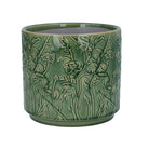 Ceramic Plant Pot, Green Trailing Blooms Large