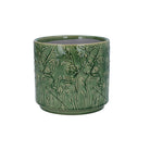 Ceramic Plant Pot, Green Trailing Blooms Small