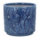 Ceramic Plant Pot, Navy Trailing Blooms Large