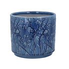 Ceramic Plant Pot, Navy Trailing Blooms Large