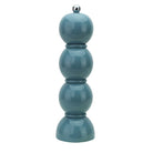 Bobbin salt and pepper grinder in a high-gloss chambray blue lacquer finish standing against a white background.