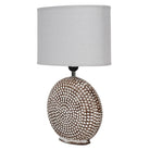 Chariot Ceramic Lamp Base with Ivory Oval Drum Shade, Medium