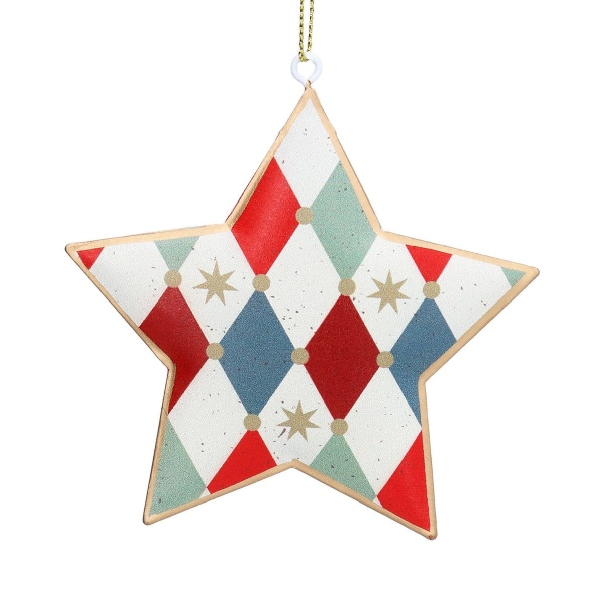 Checkered Tin Decoration - Angela Reed - Christmas Decorations
