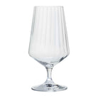 A close-up of an empty Dartington Cheers! Optic Small Beer Glass showing the ribbed optic texture.