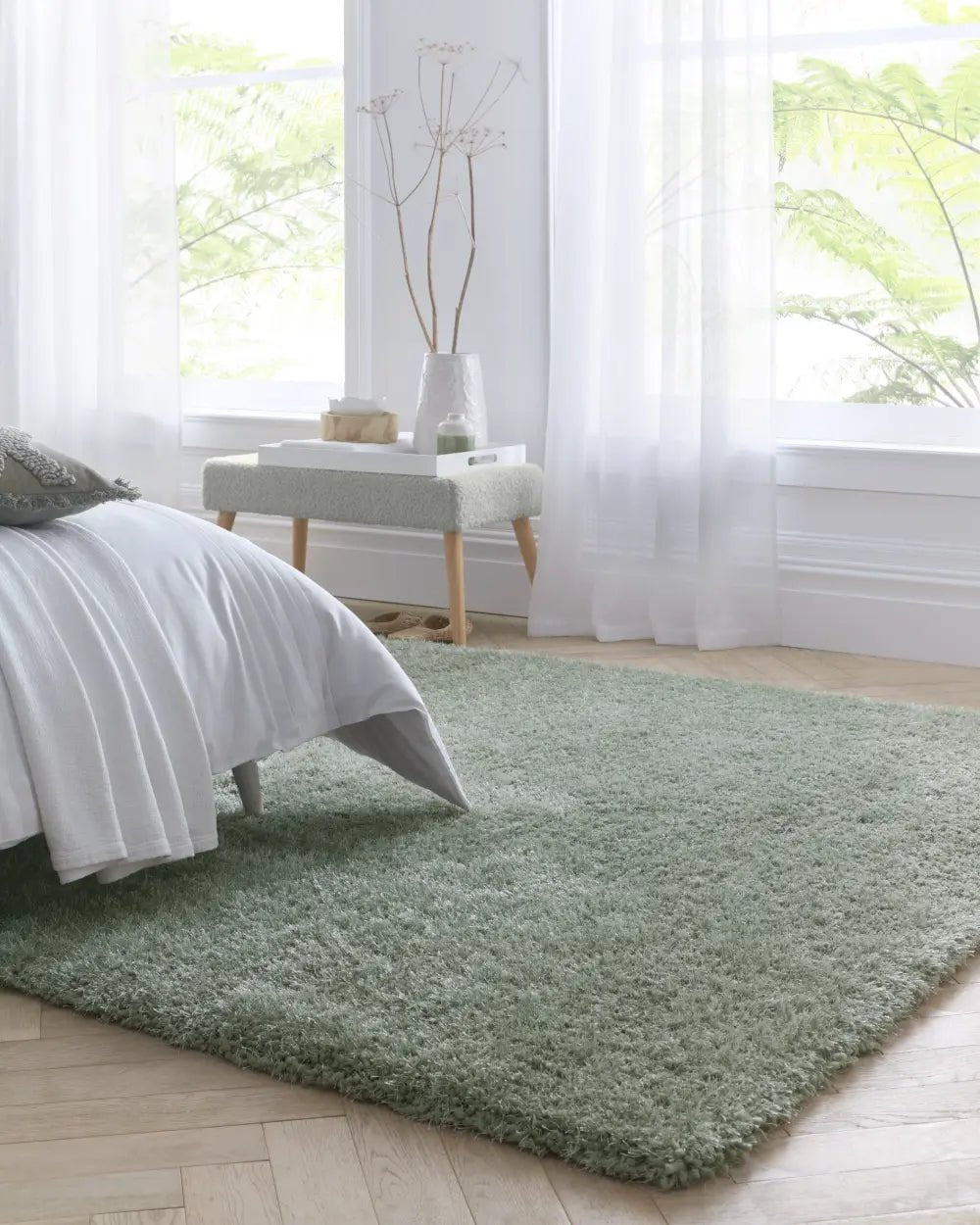Chicago Shaggy Rug, Sage Green 110 x 160cm,133cm Circle,140 x 200cm,160 x 230cm,200 x 290cm,67 x 200cm,90 x 150cm