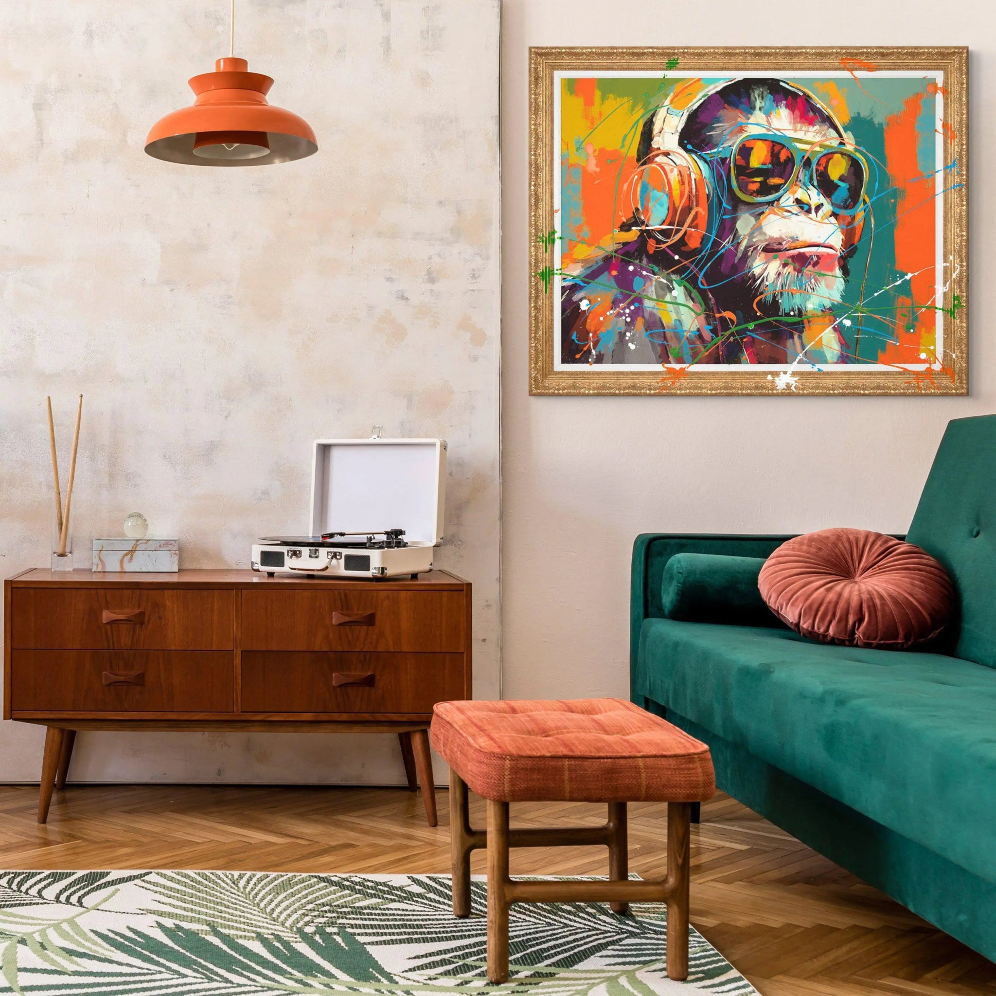Chillin' Chimp Framed Canvas