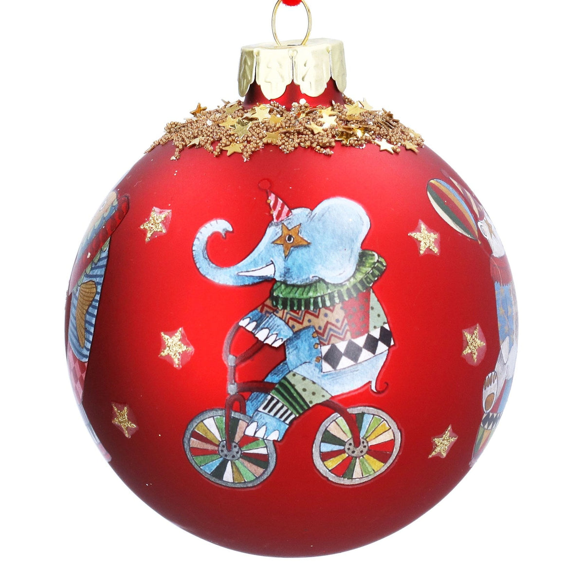 Christmas Circus Animal Red Bauble - Angela Reed - Christmas Decorations