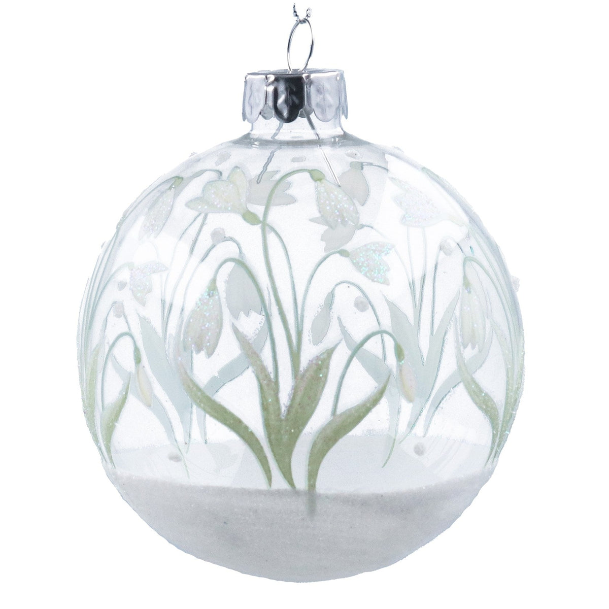 Clear Snowdrop Bauble - Angela Reed - Christmas Decorations