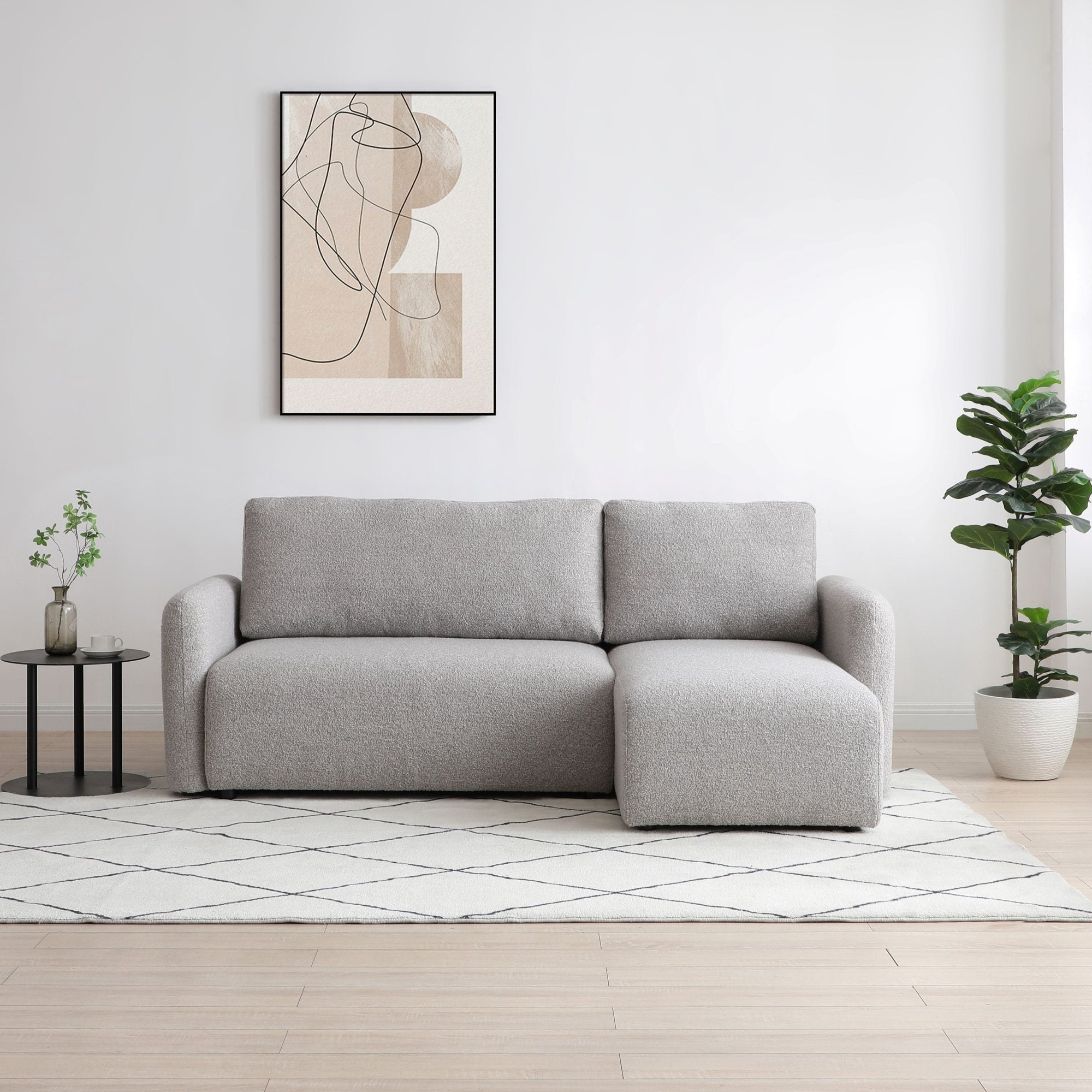 Cloud Corner Sofa Bed, Natural Fabric