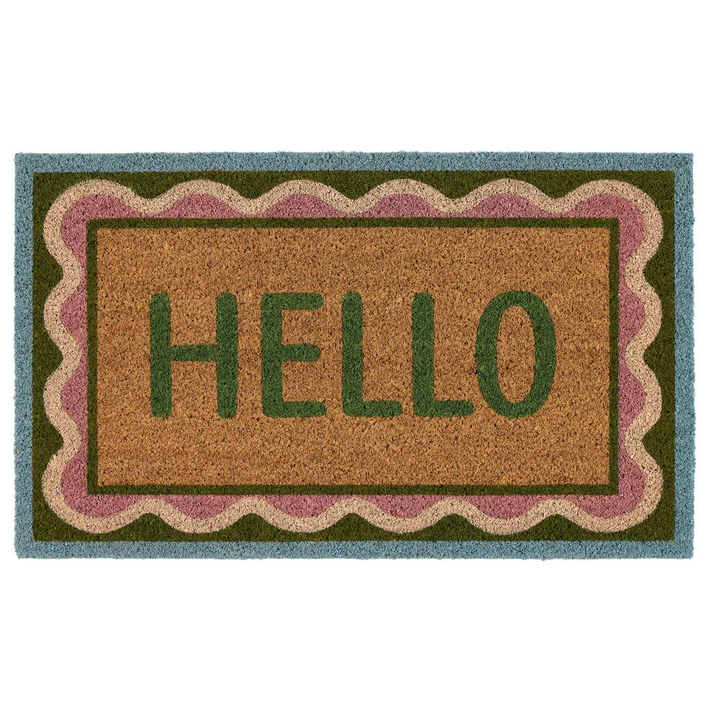 Coir Hello Scallop Door Mat